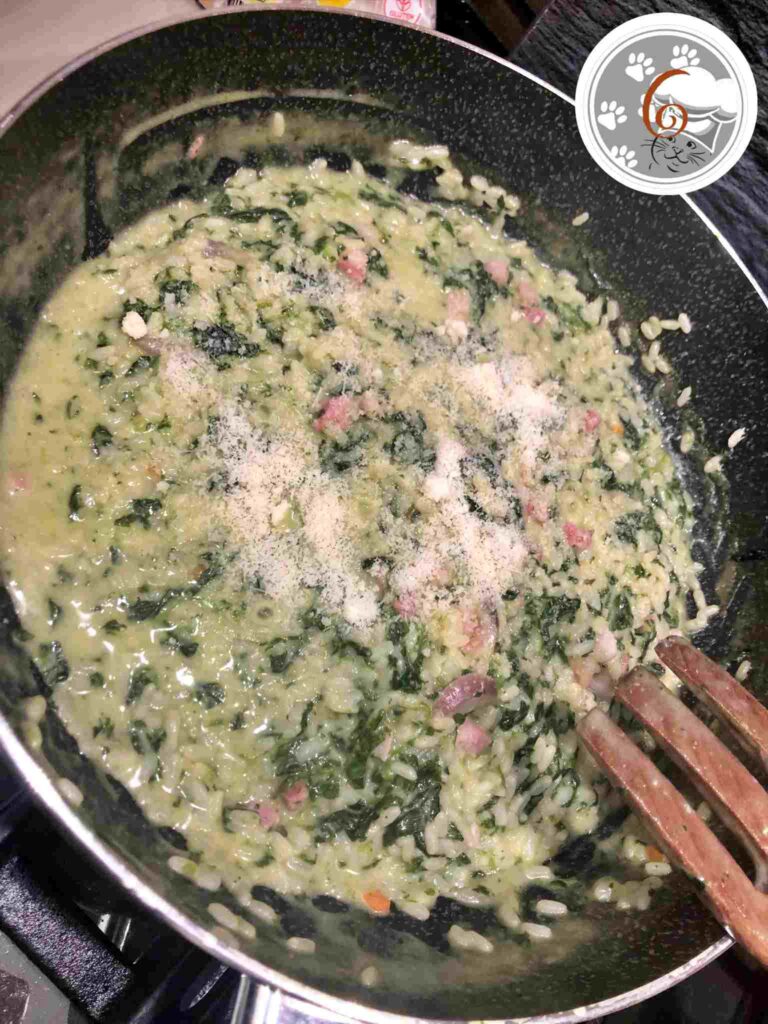 Risotto spinaci, pancetta e burrata